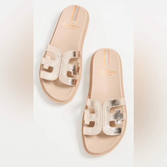 Sam Edelman VALERI SLIDE Platform SANDAL in Gold Metallic Color women’s size 8.5 - Picture 1 of 14